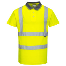 Portwest S477 Hi-Vis Short Sleeve Polo Shirt, Yellow