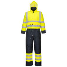 Portwest S485 Two-Tone Hi-Vis Coverall - Lined, Yellow/Navy