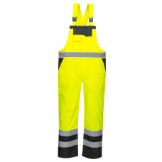 Portwest S488 Two-Tone Dungarees - Lined, Yellow/Black