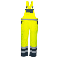 Portwest S488 Two-Tone Dungarees - Lined, Yellow/Navy