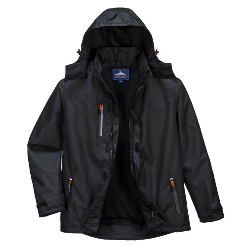 Portwest S555 Waterproof Outcoach Jacket, Black