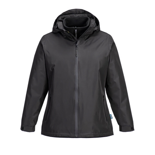 Portwest S574 Giacca da donna 3-in-1, Nero 