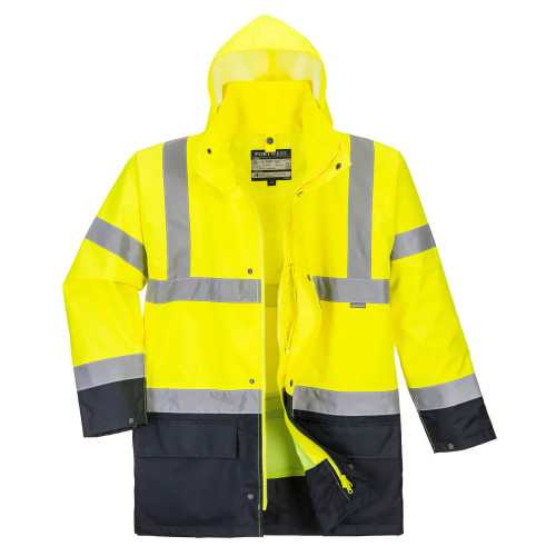 Portwest S766 Essential 5-in-1 Two-Tone Hi-Vis Jacket, Yellow/Black