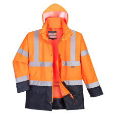 Portwest S768 Executive 5 in 1 Hi-Vis Jacket, Orange/Navy