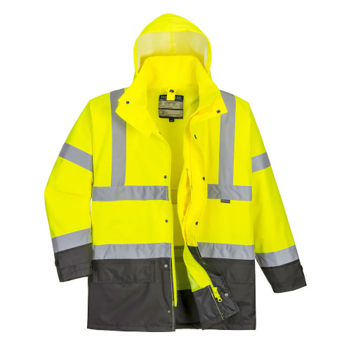 Portwest S768 5-in-1 Hi-Vis Executive Jacket, Yellow/Grey