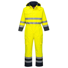 Portwest S775 Bizflame Rain Multi-Standard Hi-Vis Coverall, Yellow/Navy