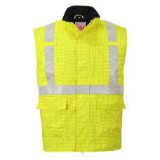 Portwest S776 FR Bizflame Rain Hi-Vis Anti-Static Padded Vest, Yellow