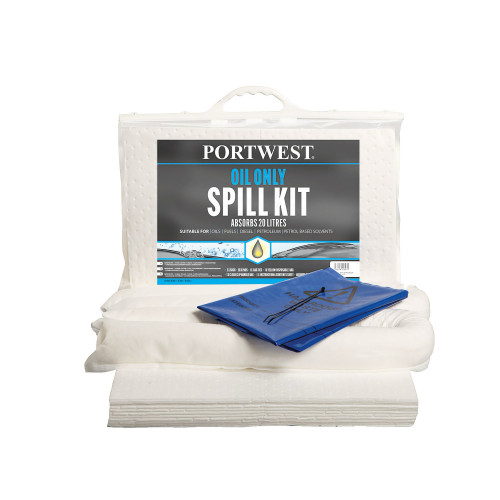 Portwest SM60 20 Litre Oil Absorbent Kit, White