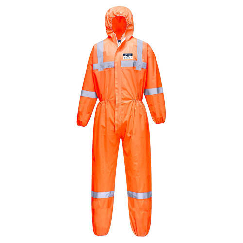 Portwest ST36 Vistex SMS Type 5/6 Coverall, Orange L, 50-pack