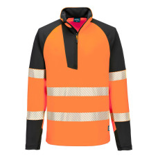 Portwest T172OBR PW3 Hi-Vis sweatshirt with 1/4 zip
