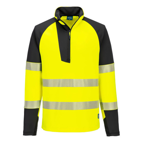 Portwest T172YBR PW3 Hi-Vis sweatshirt with 1/4 zip Portwest T172YBR PW3 Hi-Vis sweatshirt with 1/4 zip