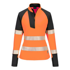 Portwest T173OBR Women's PW3 Hi-Vis 1/4 Zip Sweatshirt