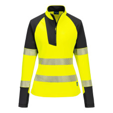 Portwest T173YBR Women's PW3 Hi-Vis 1/4 Zip Sweatshirt