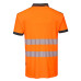 Portwest T180 PW3 Hi-Vis Short Sleeve Polo Shirt, Orange/Black