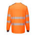 Portwest T185 PW3 Hi-Vis Long Sleeve T-Shirt, Orange/Navy Blue