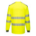 Portwest T185 PW3 Hi-Vis Long Sleeve T-Shirt, Yellow/Black