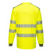 Portwest T185 PW3 Hi-Vis Long Sleeve T-Shirt, Yellow/Navy