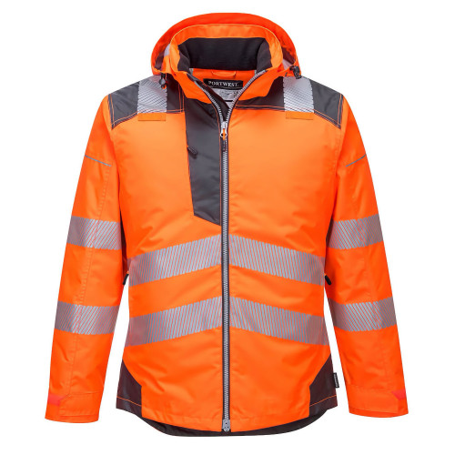 Portwest T400 PW3 Hi-Vis Winter Jacket, Orange/Grey Portwest T400 PW3 Hi-Vis Winter Jacket, Orange/Grey