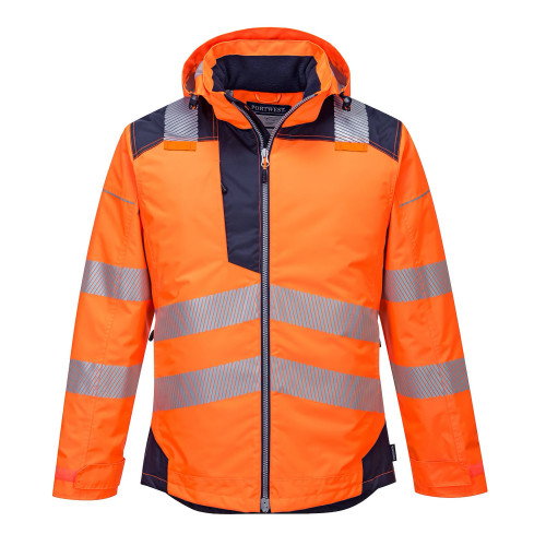 Portwest T400 PW3 Hi-Vis Winter Jacket, Orange/Navy