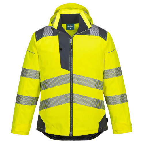 Portwest T400 PW3 Hi-Vis Winter Jacket, Yellow/Grey