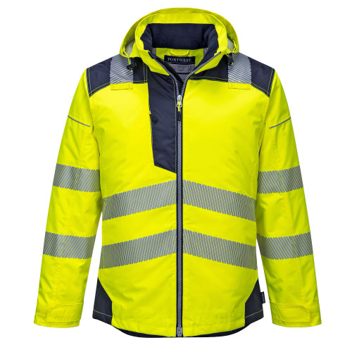 Portwest T400 PW3 Hi-Vis Winter Jacket, Yellow/Navy