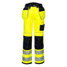 Portwest T501 PW3 Hi-Vis Trousers with Holster Pockets, Yellow/Black