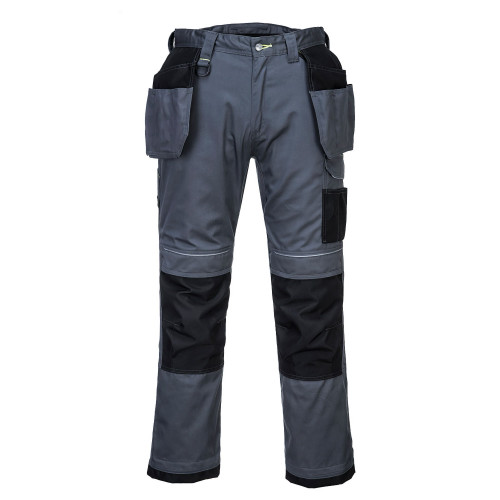 Portwest T602 Holster PW3 Work Trousers, Grey/Black