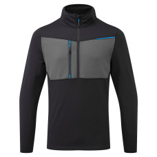 Portwest T755 WX3 Felpa mezza zip, Nero