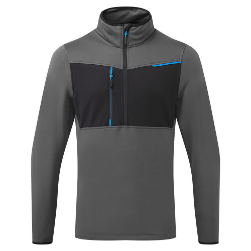 Portwest T755 WX3 Half zip sweatshirt, Metal grey