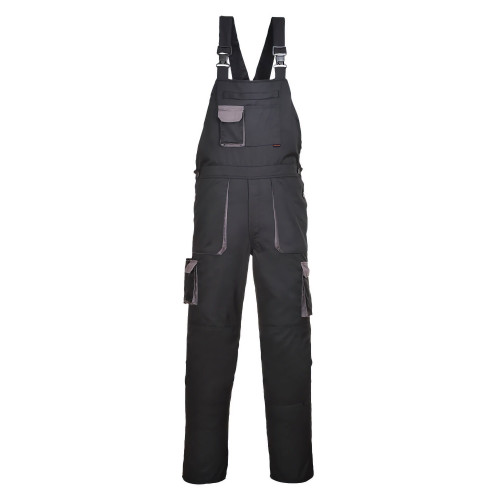 Portwest TX12 Portwest Texo Two-Tone Dungarees, Black