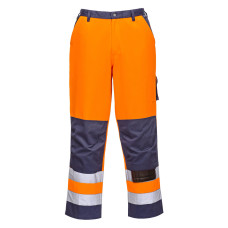 Portwest TX51 Lyon Hi-Vis Two-Tone Trousers, Orange/Navy