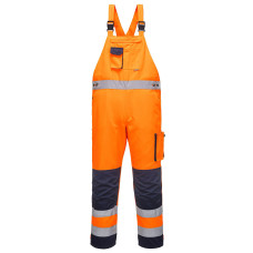 Portwest TX52 Dijon Hi-Vis Bib Shorts, Orange/Navy