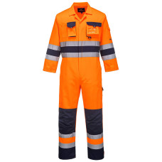 Portwest TX55 Nantes Hi-Vis Suit, Orange/Navy Blue