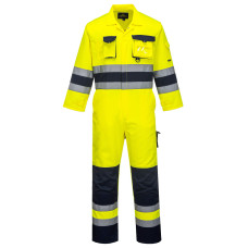 Portwest TX55 Nantes Hi-Vis Suit, Yellow/Navy Blue