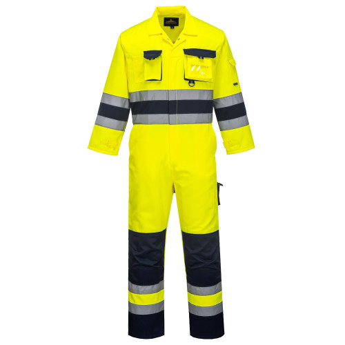Portwest TX55 Nantes Hi-Vis Suit, Yellow/Navy Blue