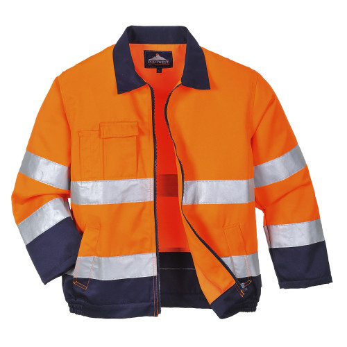 Portwest TX70 Madrid Hi-Vis Jacket, Orange/Navy