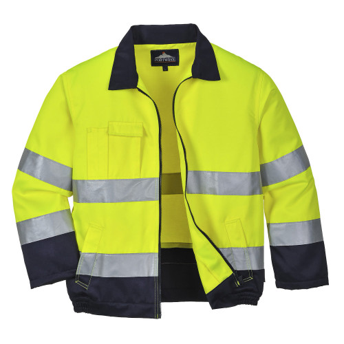 Portwest TX70 Madrid Hi-Vis Jacket, Yellow/Navy