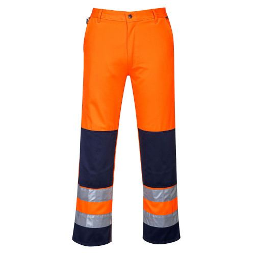 Portwest TX71 Seville Hi-Vis Pants, Orange/Navy
