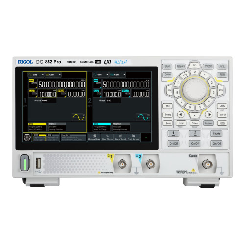 RIGOL DG852 Pro Arbitrary Waveform Generator 50MHz, 2 Channels, 625MSa/s, 16bits RIGOL DG852 Pro Arbitrary Waveform Generator 50MHz, 2 Channels, 625MSa/s, 16bits