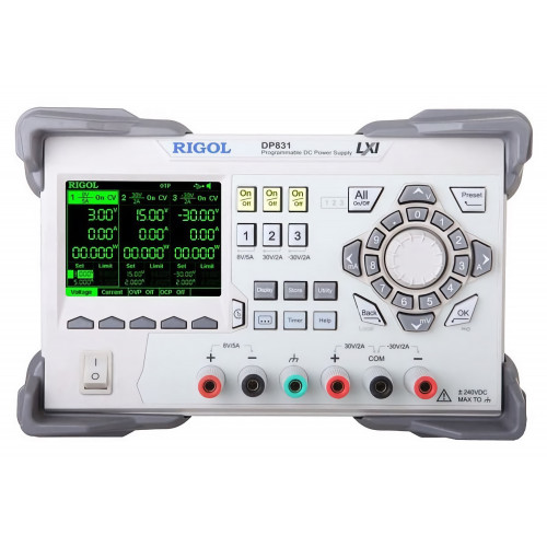 RIGOL DP831 DC Power Supply 160W, 3 outputs 8V/5A, 30V/2A, -30V/2A RIGOL DP831 DC Power Supply 160W, 3 outputs 8V/5A, 30V/2A, -30V/2A