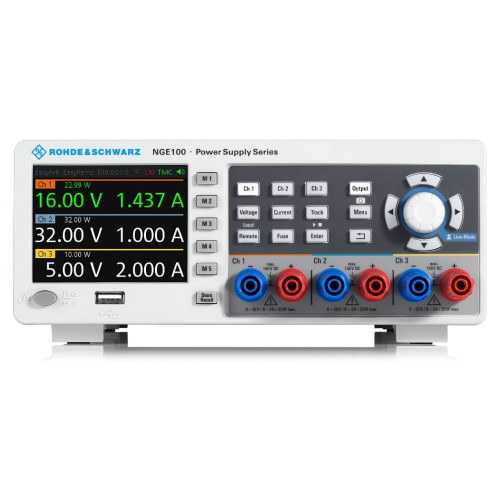 Rohde & Schwarz NGE-COM3b Three channel DC power supply with I/O trigger Rohde & Schwarz NGE-COM3b Three channel DC power supply with I/O trigger