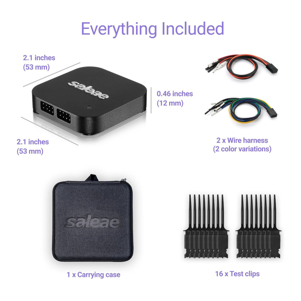 Saleae Logic Pro 8 Black Logic Analyzer, 8 Channels, 100MHz, 500MS