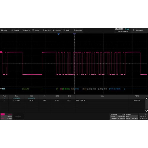SIGLENT SDS6000Pro-FlexRay FlexRay trigger and decode (software option)