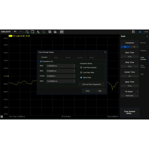SIGLENT SNA6000-TDA Software Option for Time-Domain Analysis