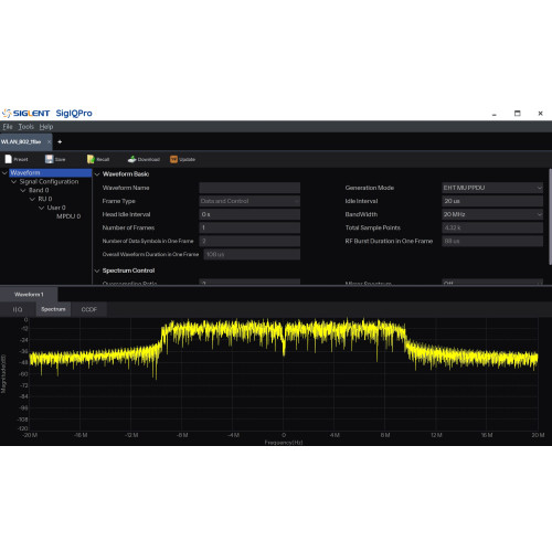 SIGLENT SigIQPro-IEEE.802.11.be Protocol Signal Playback for SSG6082A-V