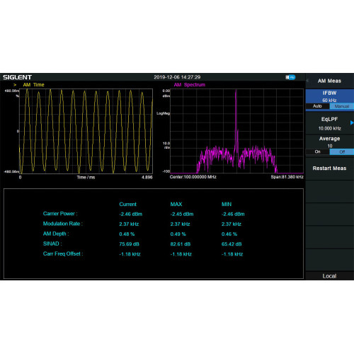 SIGLENT SSA3000XR-AMA Software Option for Analog Modulation Analysis for SSA3000X-R