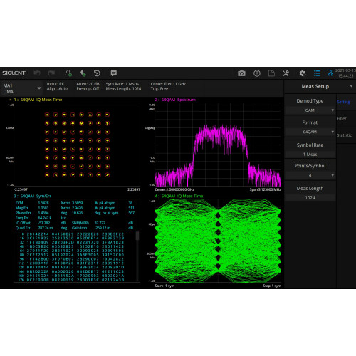 SIGLENT SSA5000-DMA Software Option for Digital Modulation Analysis: ASK, FSK, MSK, PSK, QAM