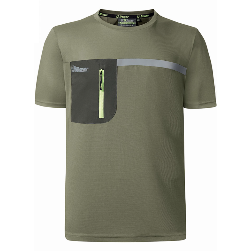 U-Power FU248BO T-Shirt burnt olive with zip pocket
