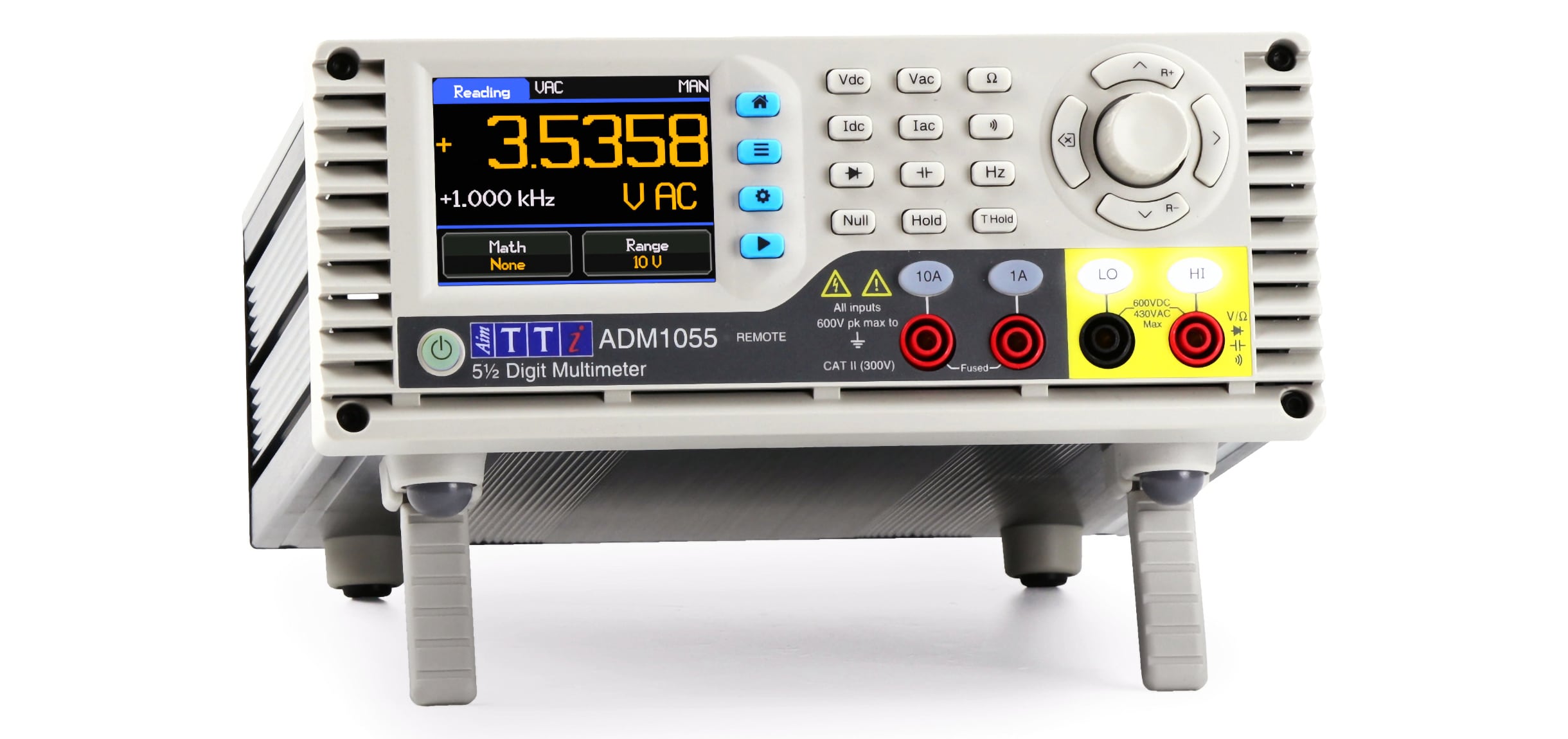 Aim-TTi ADM1055 - Vista frontale e funzionalità