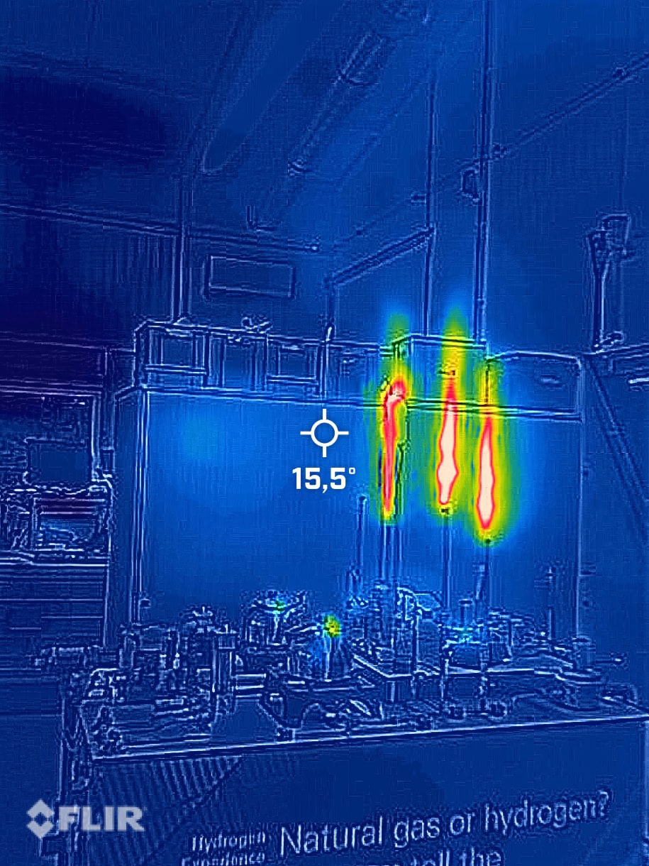 Test set up natural gas hydrogen flares